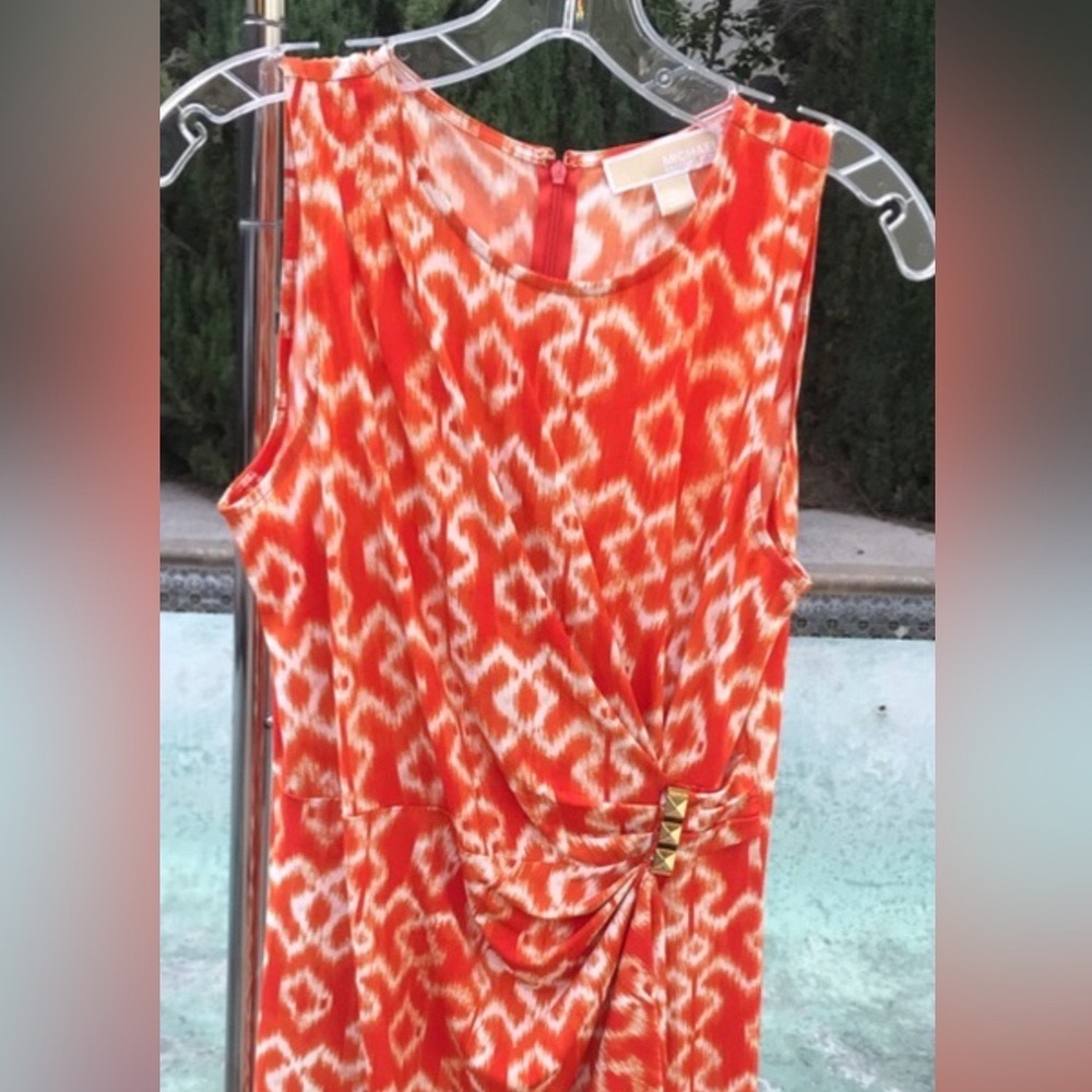 MICHAEL Michael Kors Vibrant Orange and Cream Dress - Picture 2 of 6
